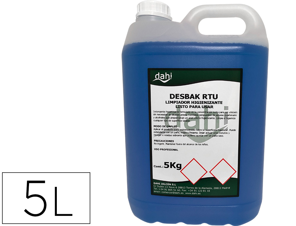 NETTOYANT BACTERICIDE DESBAKAZUL SANS RINAGE       CARAFE DE 5 LITRES