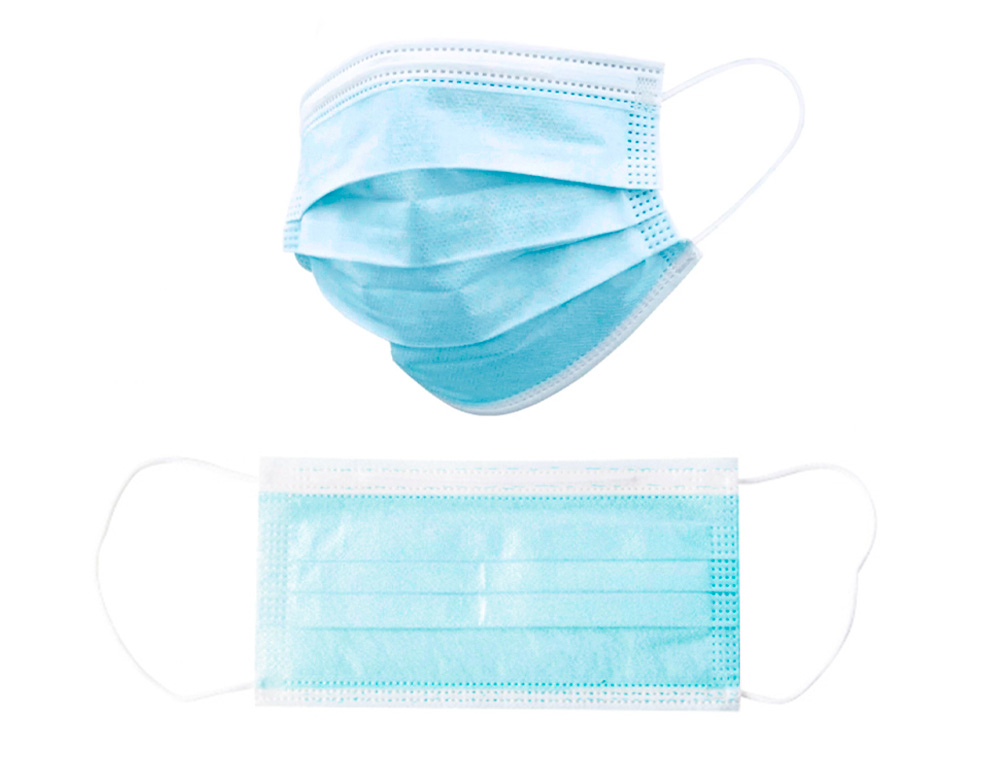 MASQUE JETABLE NORME CE 14683:2019+AC:2019 CLASS1 CHIRURGICAL À USAGE UNIQUE COULEUR BLEU