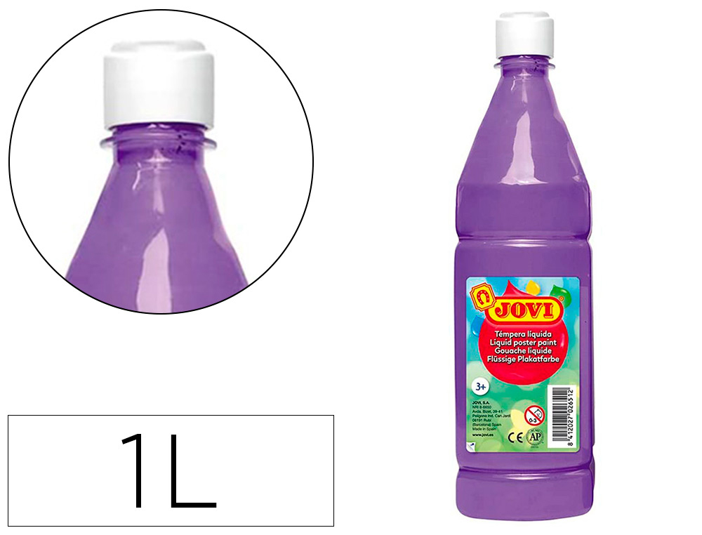 GOUACHE LIQUIDE JOVI BASIC TOUT SUPPORT PAPIER CARTON    BOIS TISSU PATE A MODELER 1L  COLORIS VIOLET