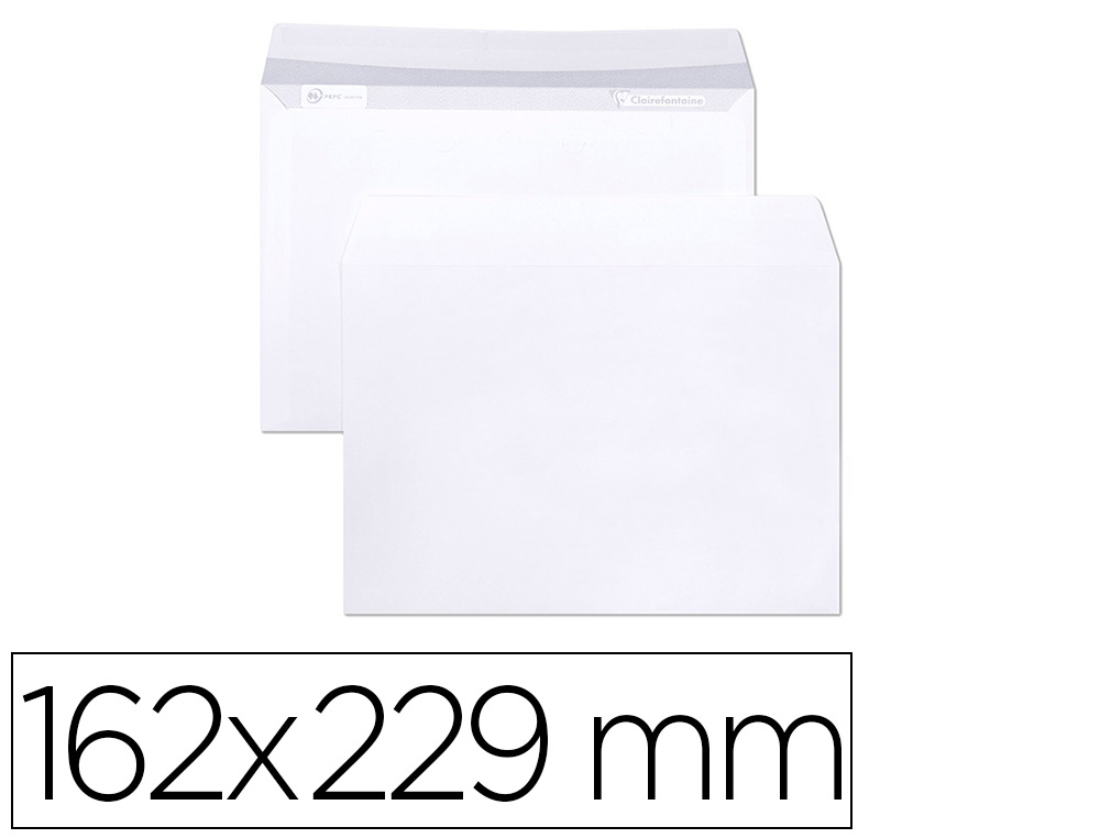 ENVELOPPE BLANCHE CLAIREFONTAINE BANDE DE       PROTECTION 90G 162X229MM      BLANCHE BOITE DE 250 UNITES
