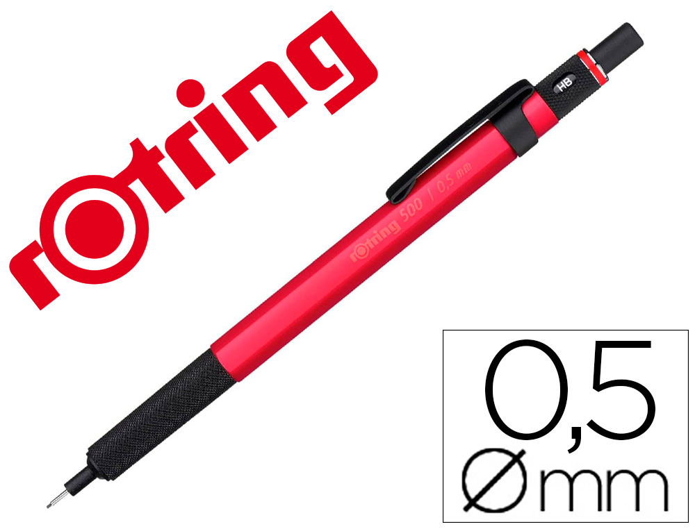 PORTEMINE ROTRING 500 COLORIS ROUGE 0,5MM