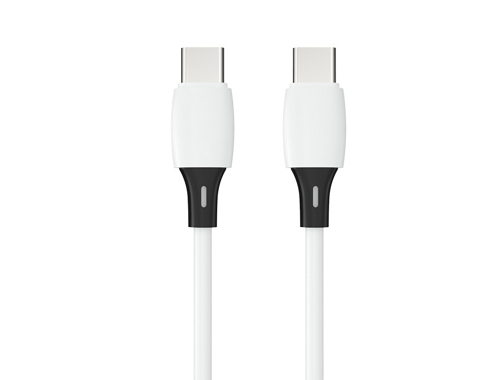 CABLE Q-CONNECT USB-C VERS USB-C PVC LONGUEUR 3M COLORIS BLANC
