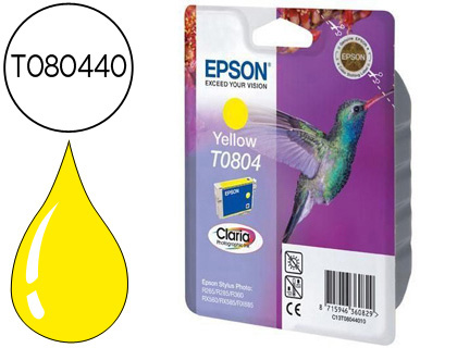 CARTOUCHE EPSON T0804 JET D'ENCRE C13T08044011 COULEUR JAUNE 640P