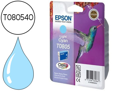 CARTOUCHE EPSON T0805 JET D'ENCRE C13T08054011 COULEUR CYAN CLAIR 330P
