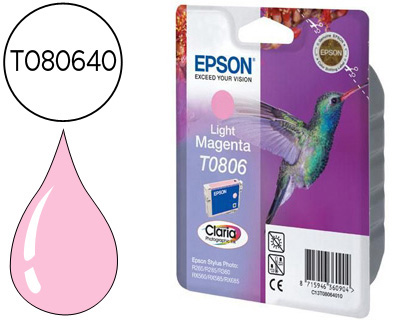 CARTOUCHE EPSON T0806 JET D'ENCRE C13T08064011 COULEUR MAGENTA CLAIR 635P