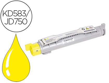 TONER LASER DELL JD750 KD583/JD750 COULEUR JAUNE 12000P
