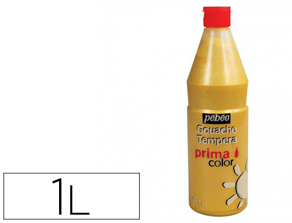 GOUACHE PÉBÉO PRIMACOLOR LIQUIDE INODORE ONCTUEUSE APPLICATION FACILE COLORIS OR 1000ML