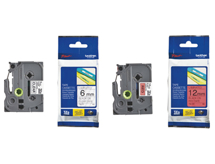 RUBAN LAMINÉ TZE POUR TITREUSE BROTHER P-TOUCH TZE243 18MM COLORIS IMPRESSION BLEU/BLANC