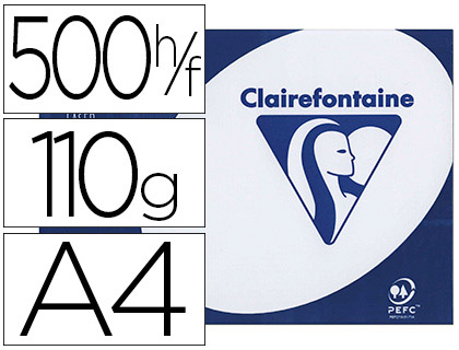 PAPIER CLAIREFONTAINE CLAIRALFA EXTRA BLANC A4 110G/M2 BLANCHEUR 170 OPACITÉ 93 RIGIDITÉ 135 TOUCHER SATINÉ 500 FEUILLES