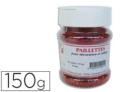 PAILLETTE SCINTILLANTE OZ INTERNATIONAL COLORIS ROUGE POT SALIÈRE 150G