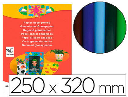 PAPIER DESSIN CLAIREFONTAINE LISSÉ GOMMÉ 25X32CM COLORIS ASSORTIS POCHETTE 10F