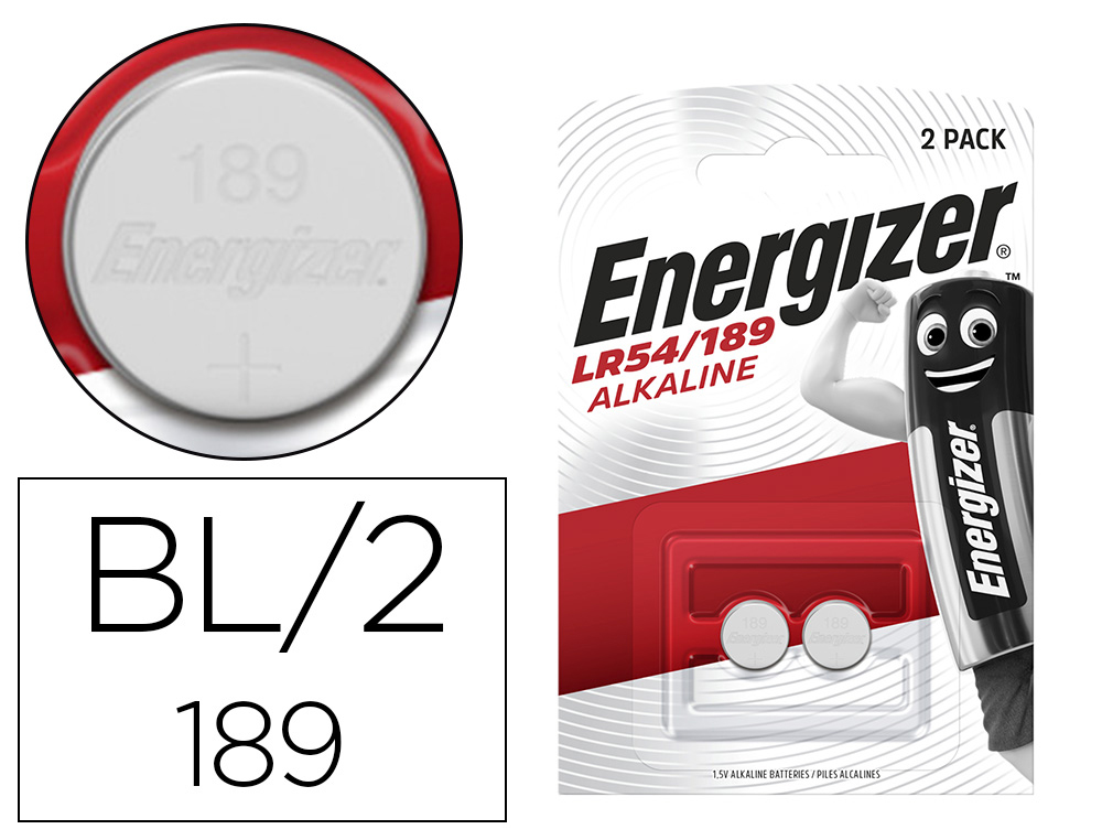 PILE ENERGIZER MINIATURE APPAREILS ÉLECTRONIQUES I.C.E. LR54 1.5V BLISTER 2 UNITÉS