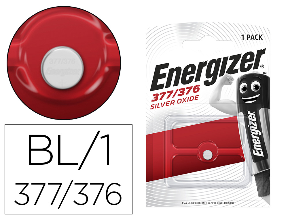 PILE ENERGIZER MONTRES OXYDE ARGENT I.C.E. 377/376 BLISTER 1 UNITÉ
