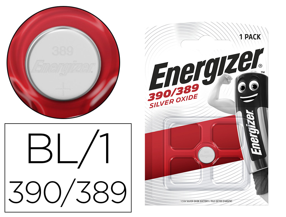 PILE ENERGIZER MONTRES OXYDE ARGENT I.C.E. 390/389 BLISTER 1 UNITÉ