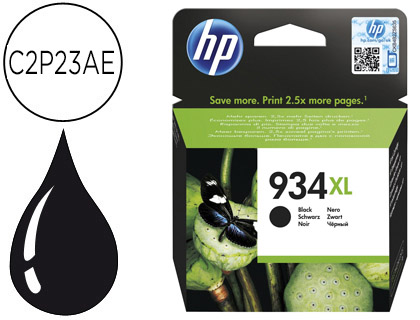 CARTOUCHE HP N.934XL JET D'ENCRE C2P23AE COULEUR NOIR HAUTE CAPACITÉ 1000P
