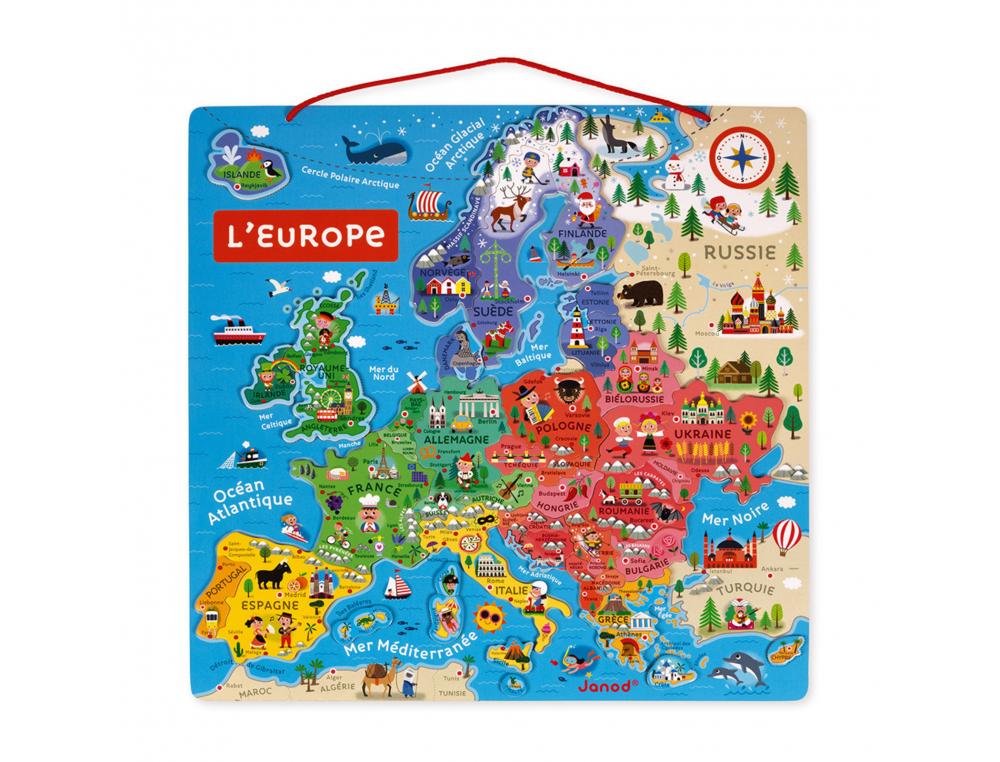PUZZLE INTERDACTA CARTE D'EUROPE MAGNETIQUE 40 PCS    45X45CM