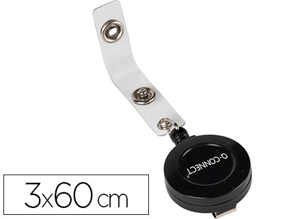 ENROULEUR Q-CONNECT 60CM AVEC PINCE MÉTALLIQUE POUR BADGES 30X60MM