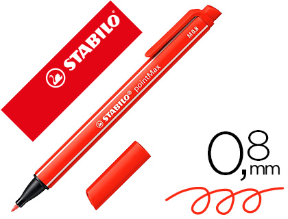STYLO-FEUTRE STABILO POINTMAX POINTE MOYENNE NYLON TRACÉ 0.8MM ULTRA ROBUSTE COLORIS ROUGE