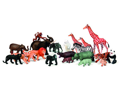 JEU MINILAND ANIMAUX DE LA FERME ET DE LA JUNGLE 30 FIGURINES