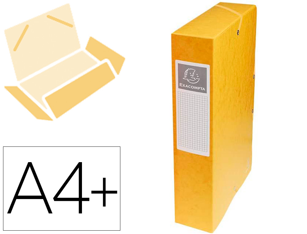 BOÎTE CLASSEMENT EXACOMPTA EXABOX CARTE LUSTRÉE 7/10E A4+ 25X33CM DOS 6CM COLORIS JAUNE