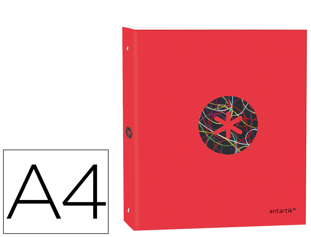 CLASSEUR ANTARTIK TRENDING TOPIC 2020 4 ANNEAUX EN D 40MMA4+ REMBORD COLORIS ROUGE
