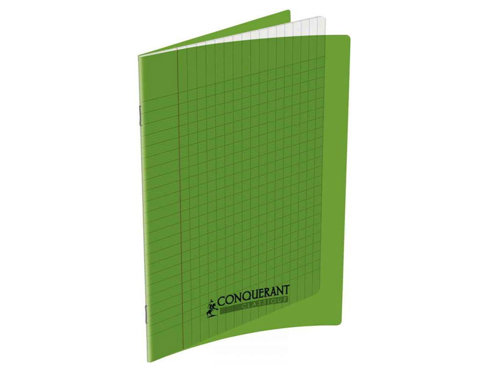 CAHIER CONQURANT POLYPROPYLNE A4+ 24X32CM 140 PAGES 90G SYS COLORIS VERT