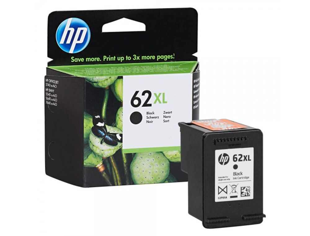 CARTOUCHE HP 62XL JET D'ENCRE NOIR HAUTE CAPACITÉ 600P