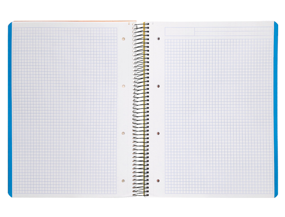 CAHIER SPIRALE LIDERPAPEL A4 MICRO WONDER 240 PAGES 90G    5X5MM 4 TROUS 5 BANDES        COULEURS JAUNE