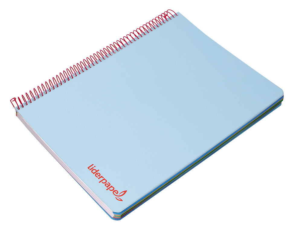 CAHIER SPIRALE LIDERPAPEL A4 MICRO WONDER 240 PAGES 90G    5X5MM 4 TROUS 5 BANDES        COULEURS BLEU CIEL