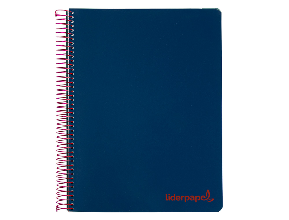 CAHIER SPIRALE LIDERPAPEL A4 MICRO WONDER 240 PAGES 90G    5X5MM 4 TROUS 5 BANDES        COULEURS BLEU MARINE