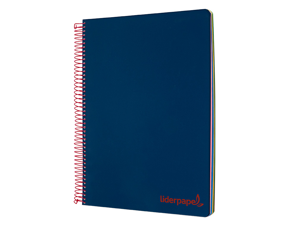 CAHIER SPIRALE LIDERPAPEL A4 MICRO WONDER 240 PAGES 90G    5X5MM 4 TROUS 5 BANDES        COULEURS BLEU MARINE