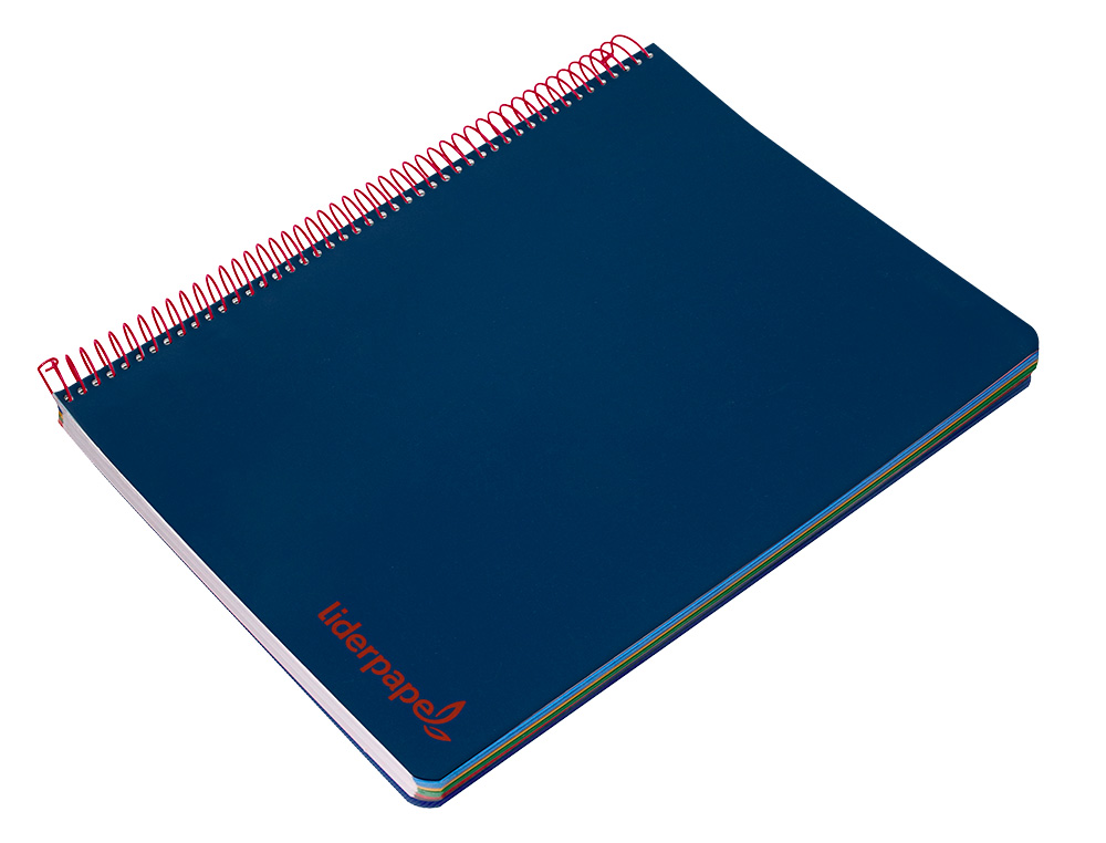 CAHIER SPIRALE LIDERPAPEL A4 MICRO WONDER 240 PAGES 90G    5X5MM 4 TROUS 5 BANDES        COULEURS BLEU MARINE