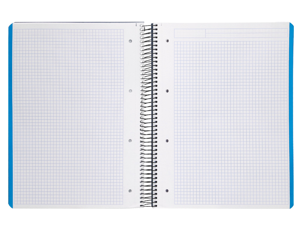 CAHIER SPIRALE LIDERPAPEL A4 MICRO WONDER 240 PAGES 90G    5X5MM 4 TROUS 5 BANDES        COULEURS BLEU MARINE