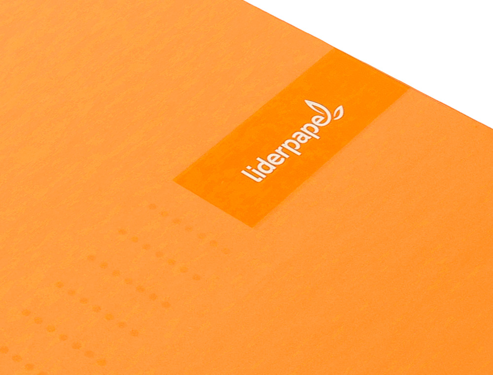 CAHIER SPIRALE LIDERPAPEL CRAFTY COUVERTURE CONTRECOLLE A5 240P 90G/M2 5X5MM MICROPERFOR6 TROUS COLORIS ORANGE