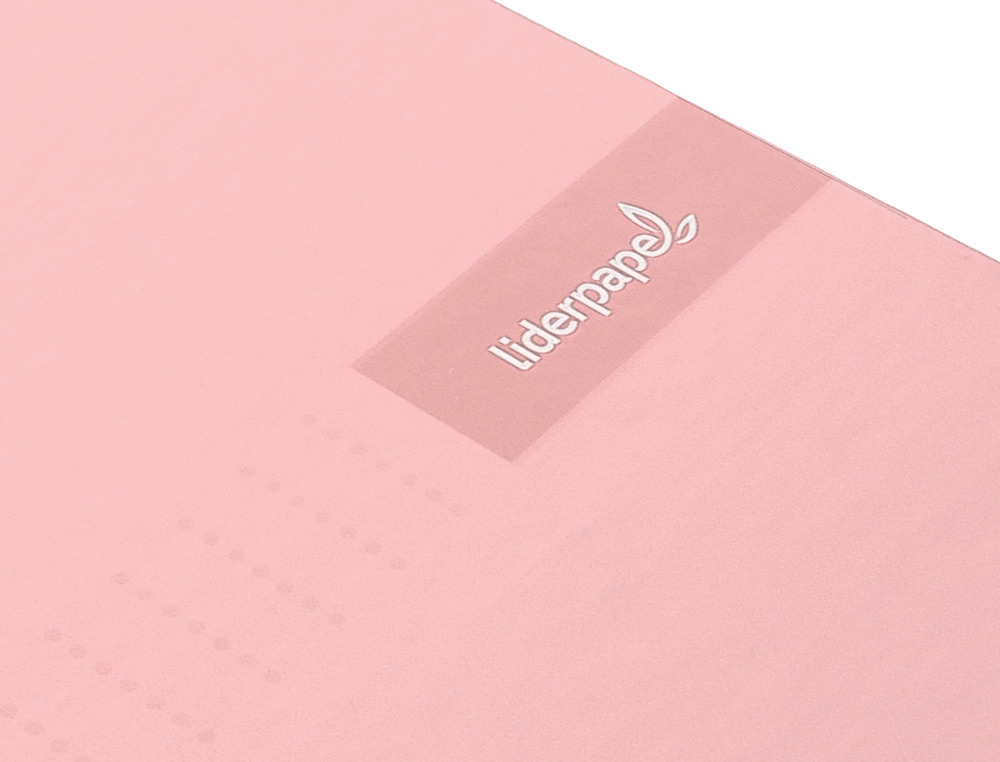 CAHIER SPIRALE LIDERPAPEL CRAFTY COUVERTURE CONTRECOLLE A4 240P 90G/M2 5X5MM MICROPERFOR 4 TROUS COLORIS ROSE