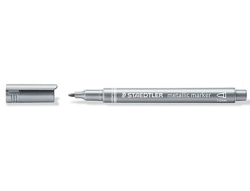 MARQUEUR STAEDTLER ENCRE MTALLIQUE BASE EAU EFFAABLE POINTE OGIVE TRAC 1,2MM COLORIS ARGENT
