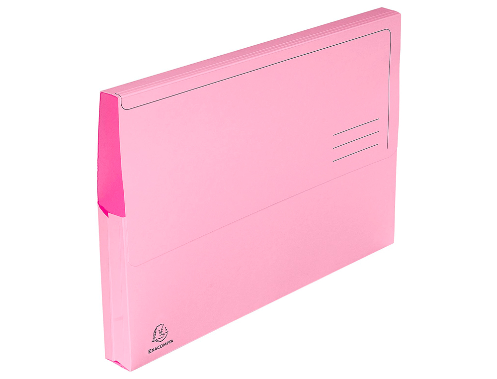 CHEMISE EXACOMPTA SUPER PASTEL POCHETTE CARTE NEUVE RABAT 210G COLORIS ROSE LOT 50 UNITÉS