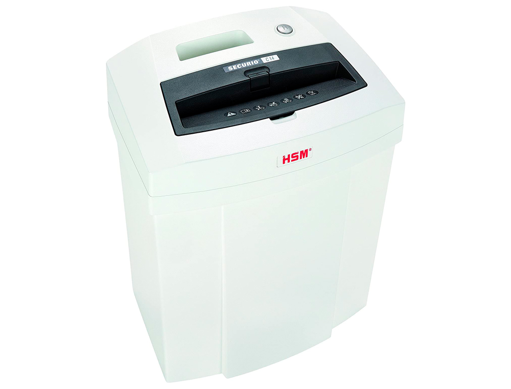 DESTRUCTEUR HSM SECURIO C14 COUPE CROISÉE 4X25MM SILENCIEUX ANTI-BOURRAGE SYSTÈME SÉCURITÉ 6F 20L 366X258X405MM