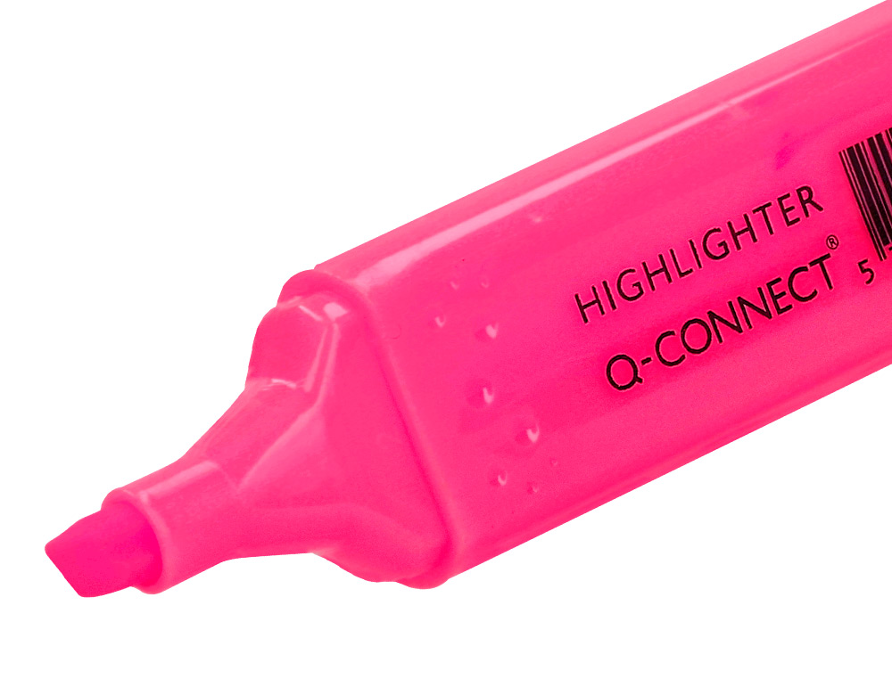 SURLIGNEUR Q-CONNECT TRAC 2/5 MM POINTE BISEAUTE COULEURS CLATANTES ROSE