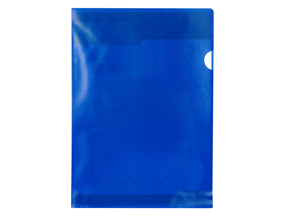 POCHETTE COIN Q-CONNECT POLYPROPYLÈNE GRAINÉ ÉCONOMIQUE 12/100E COLORIS BLEU TRANSPARENT BOÎTE 100 UNITÉS