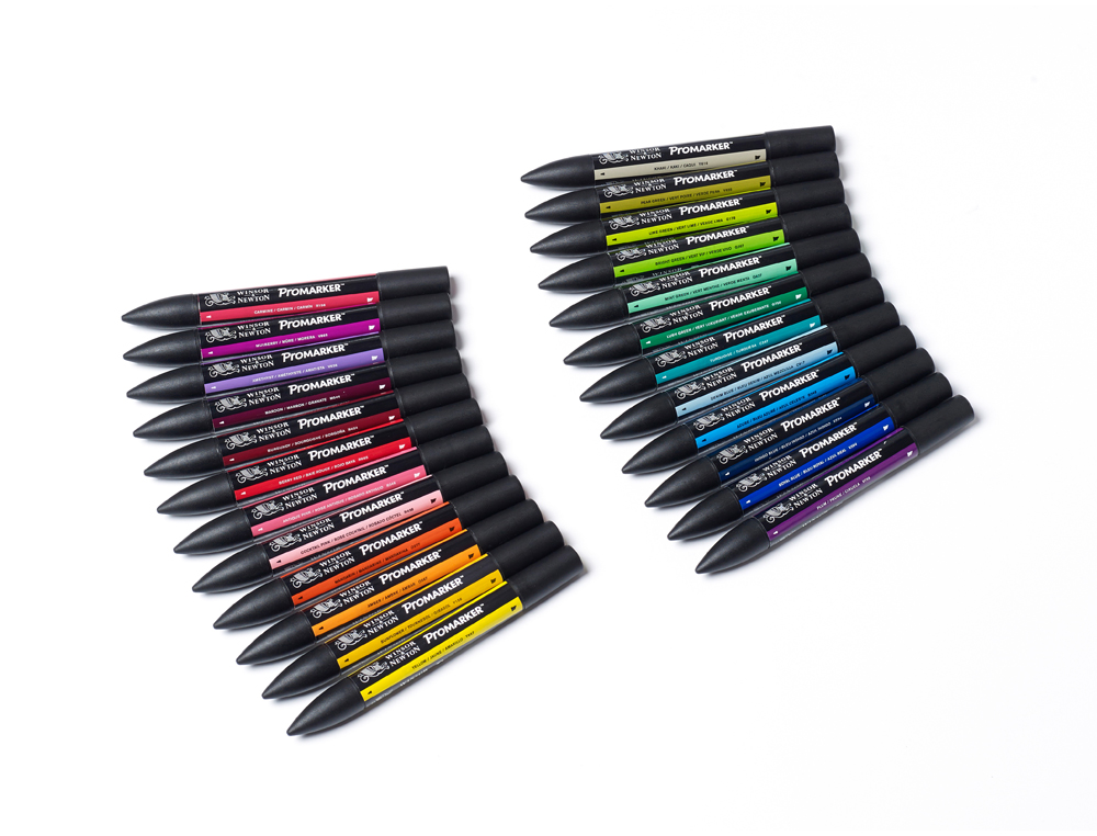MARQUEUR PROFESSIONNEL W&N PROMARKER DOUBLE POINTE COULEURS ASSORTIES TROUSSE ÉTUDIANT 24 UNITÉS