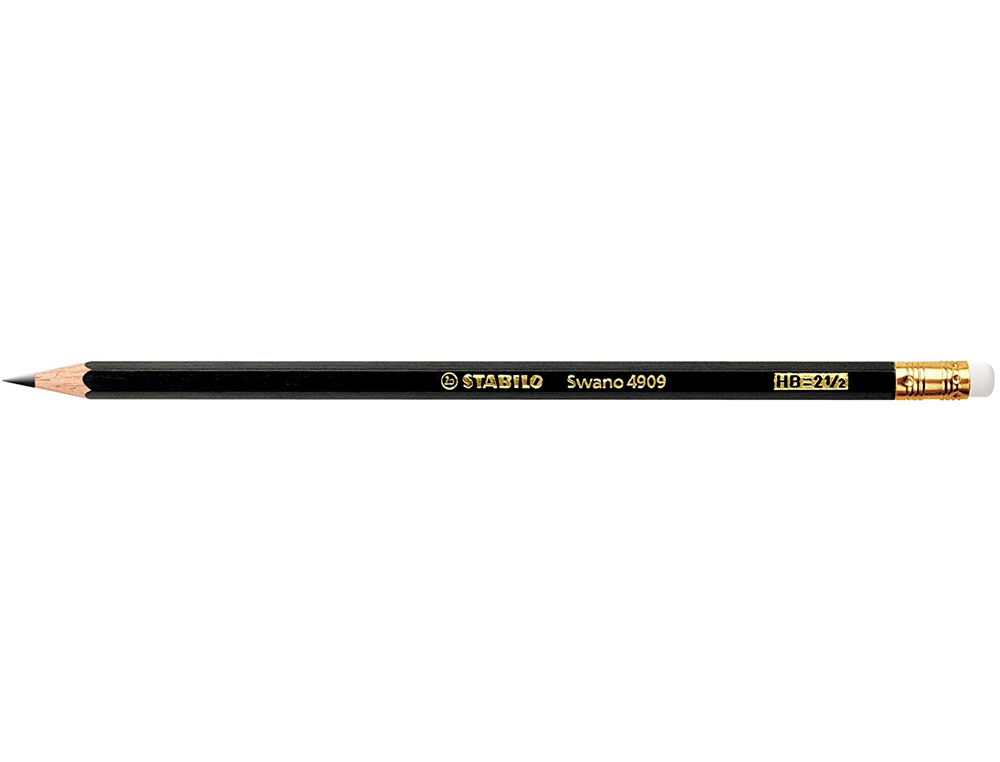 CRAYON GRAPHITE STABILO SWANO HB CORPS HEXAGONAL USAGE COURANT BOUT GOMME