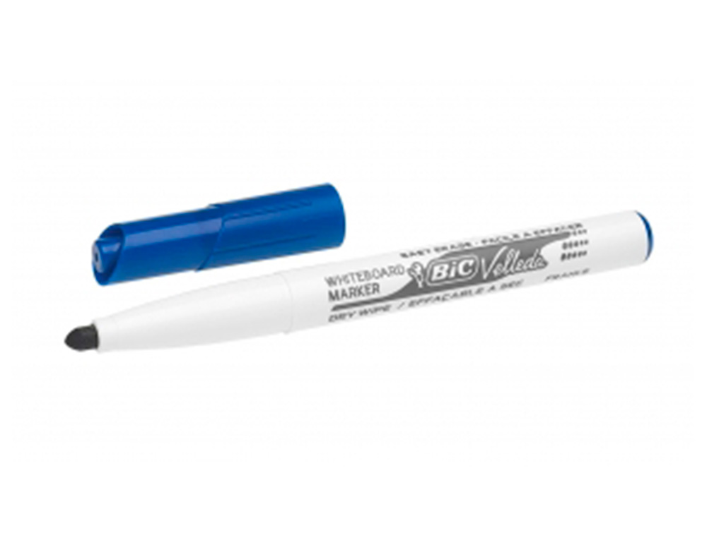 MARQUEUR BIC VELLEDA 1741 EFFAABLE POINTE OGIVE TRAC 2MM ENCRE CTONE FORMAT STYLO GRANDE LONGVIT BLEU