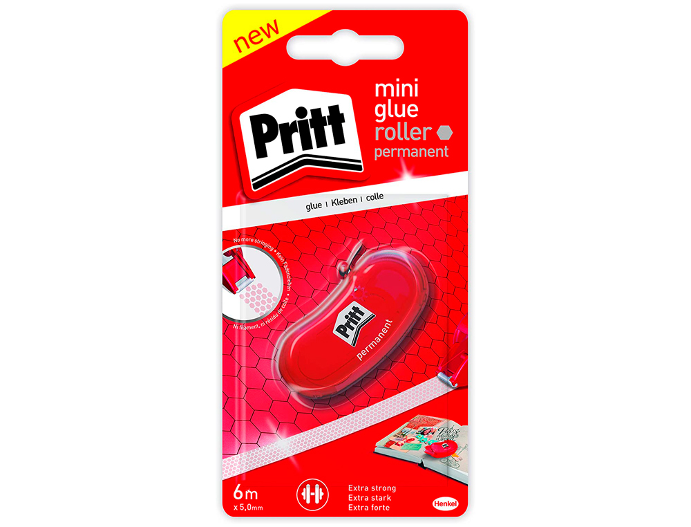 COLLE PRITT ROLLER MINI RUBAN 5MMX6M COLLAGE PERMANENT IMMÉDIAT PLUS PERFORMANTE EMBOUT RÉTRACTABLE 2110049