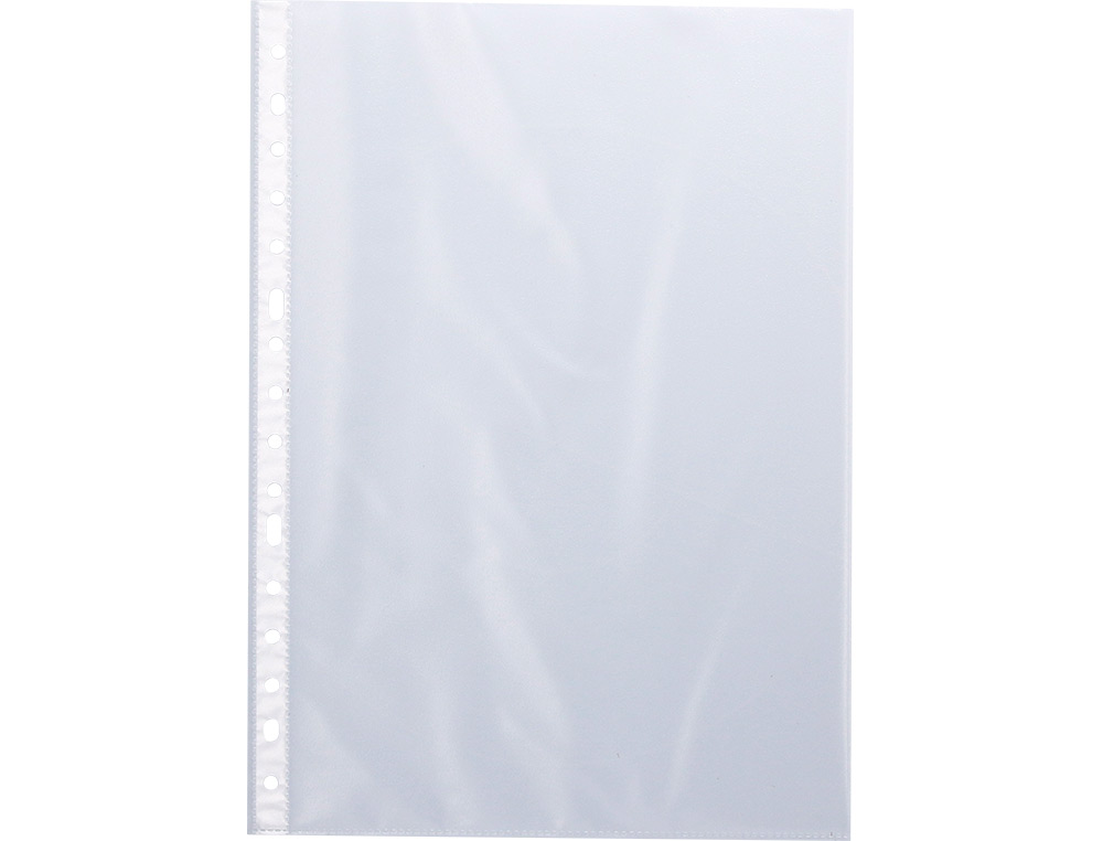 POCHETTE Q-CONNECT POLYPROPYLÈNE LISSE 5/100E PERFORÉE CRISTAL ANTISTATIQUE A4 210X297MM BOÎTE 100 UNITÉS