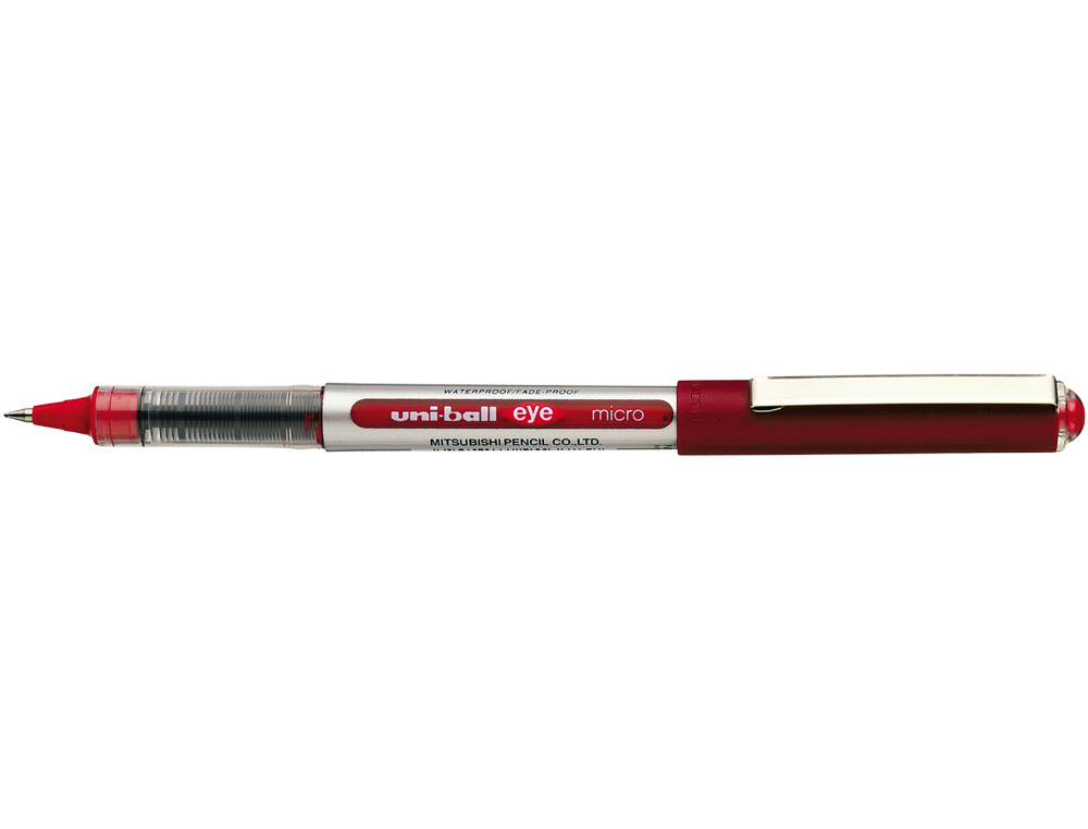 ROLLER UNIBALL UB-150 EYE ÉCRITURE FINE 0.3MM DOUBLE NIVEAU ENCRE LIQUIDE VISIBLE RÉGULATEUR DÉBIT COLORIS ROUGE