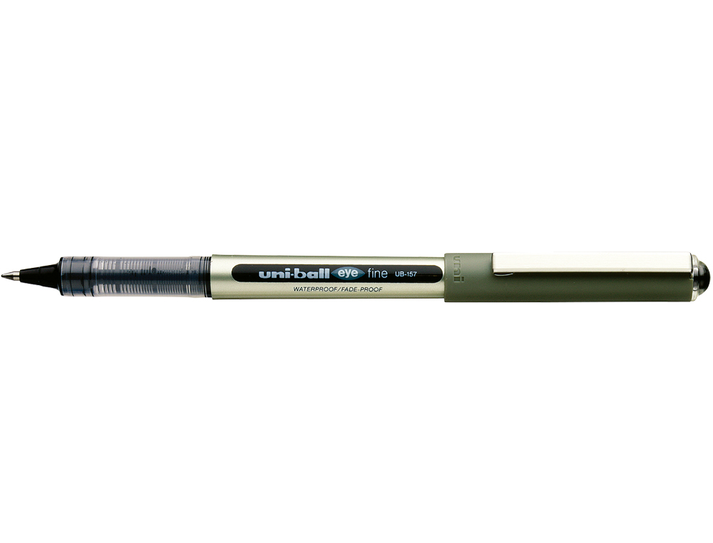 ROLLER UNIBALL UB-157 EYE ÉCRITURE MOYENNE 0.5MM DOUBLE NIVEAU ENCRE LIQUIDE VISIBLE RÉGULATEUR DÉBIT COLORIS NOIR