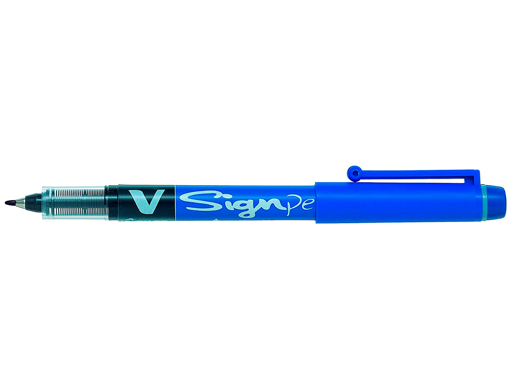 STYLO-FEUTRE PILOT V SIGN PEN ÉCRITURE MOYENNE 0.6MM POINTE FIBRE POLYESTER ENCRE INTENSE LIQUIDE NIVEAU VISIBLE BLEU