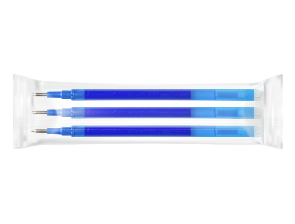 RECHARGE ROLLER Q-CONNECT ENCRE EFFACABLE COULEUR BLEU  SET DE 3U
