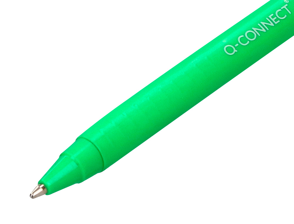 STYLO-BILLE Q-CONNECT BIODEGRADABLE VERT CRITURE   MOYENE 0.5MM ENCRE CLASSIQUE  RTRACTABLE COULEUR BLEU